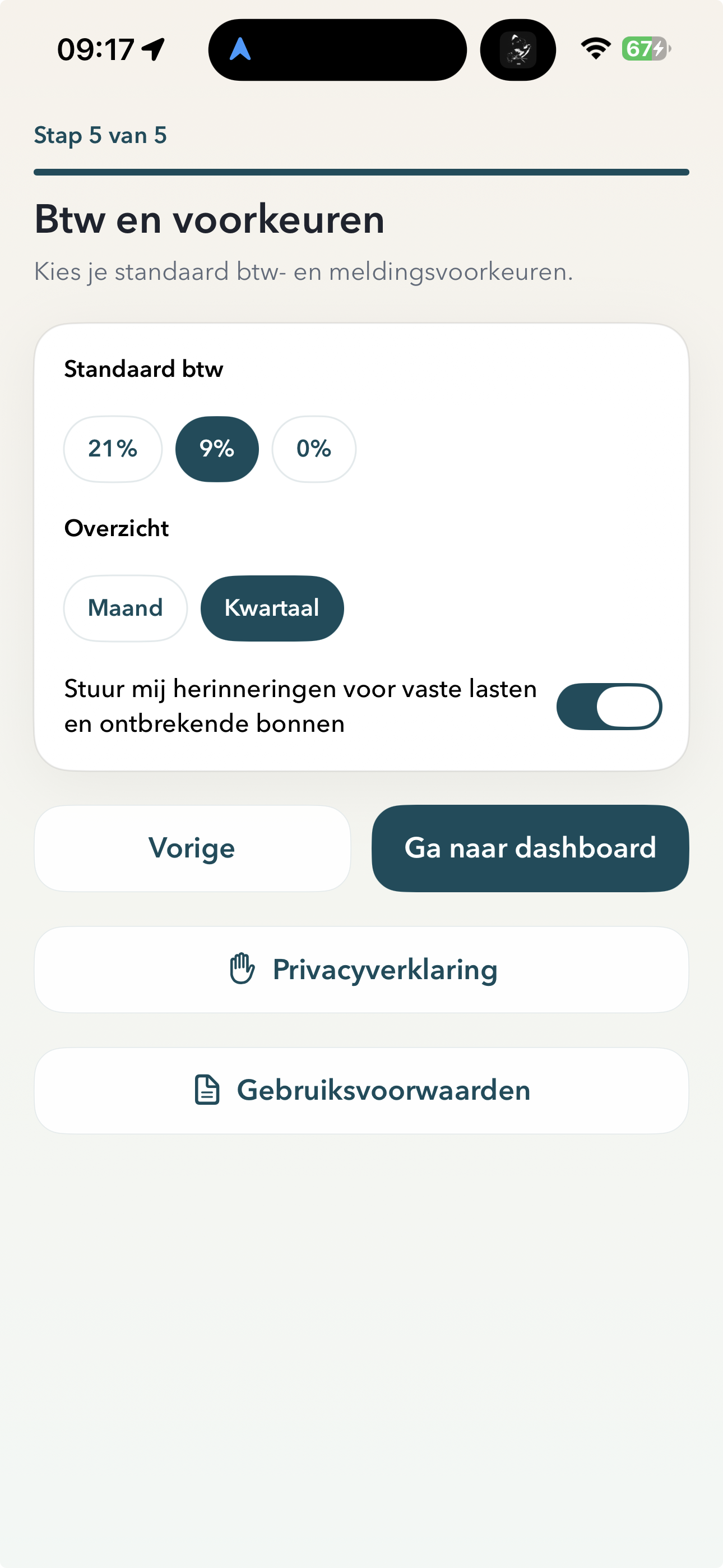 Startscherm van het ScanJeBon aangifteconcept